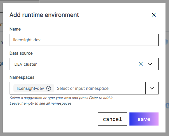 add runtime environment